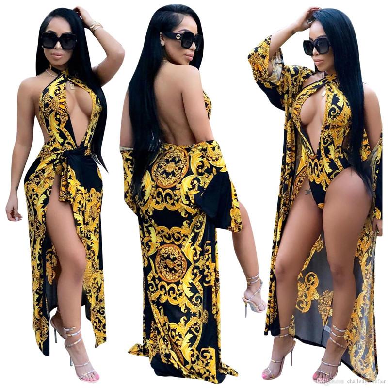2-piece 2019 Fashion Sexy Retro Printed Slim Halter Cloak Bikini Split Swimsuit Fashion Age reducing Beach Swimwear 
2-piece 2019 Fashion Sexy Retro Printed Slim Halter Cloak Bikini Split Swimsuit Fashion Age reducing Beach Swimwear