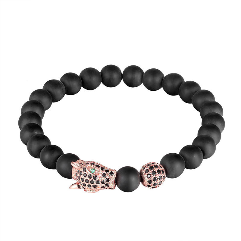 New black micro inlaid zircon wolf head frosted stone bead bracelet men's 10MM micro beaded bracelet
New black micro inlaid zircon wolf head frosted stone bead bracelet men's 10MM micro beaded bracelet