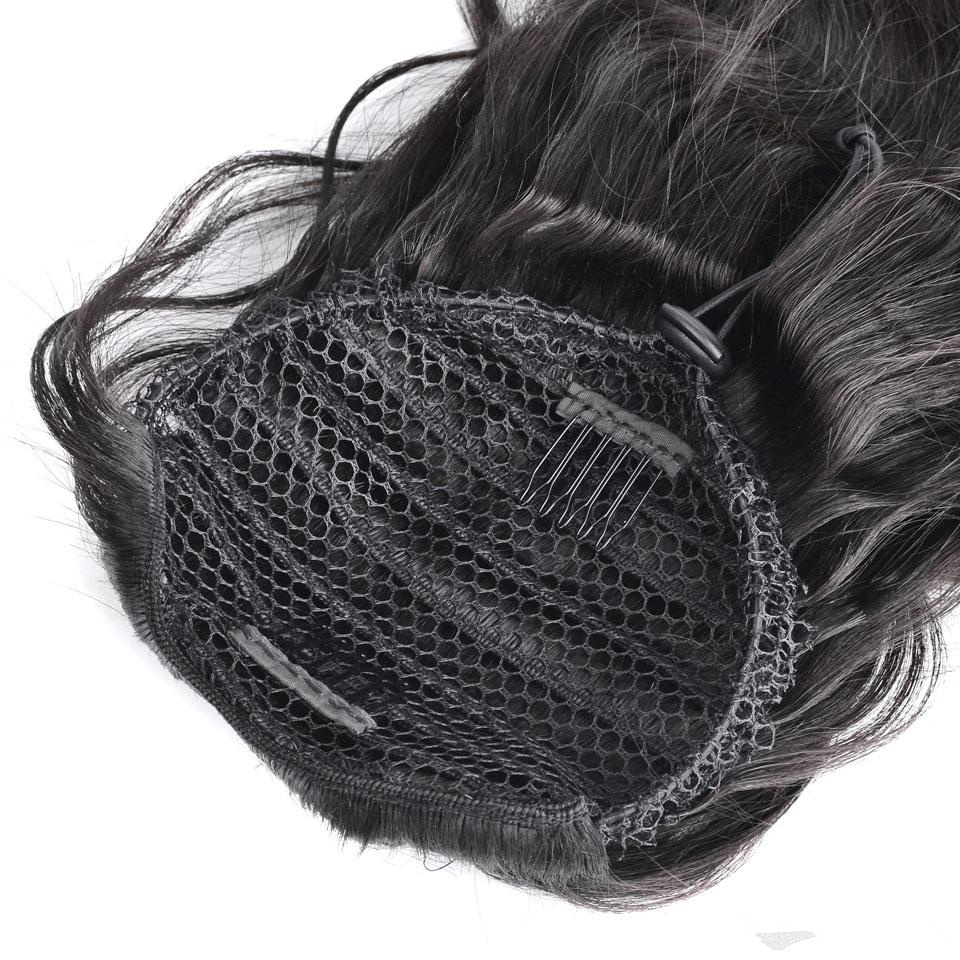 water wave curly ponytail human hair natural 100 human hair afro puff ponytail natural wave 140g 120g 160g black 1b