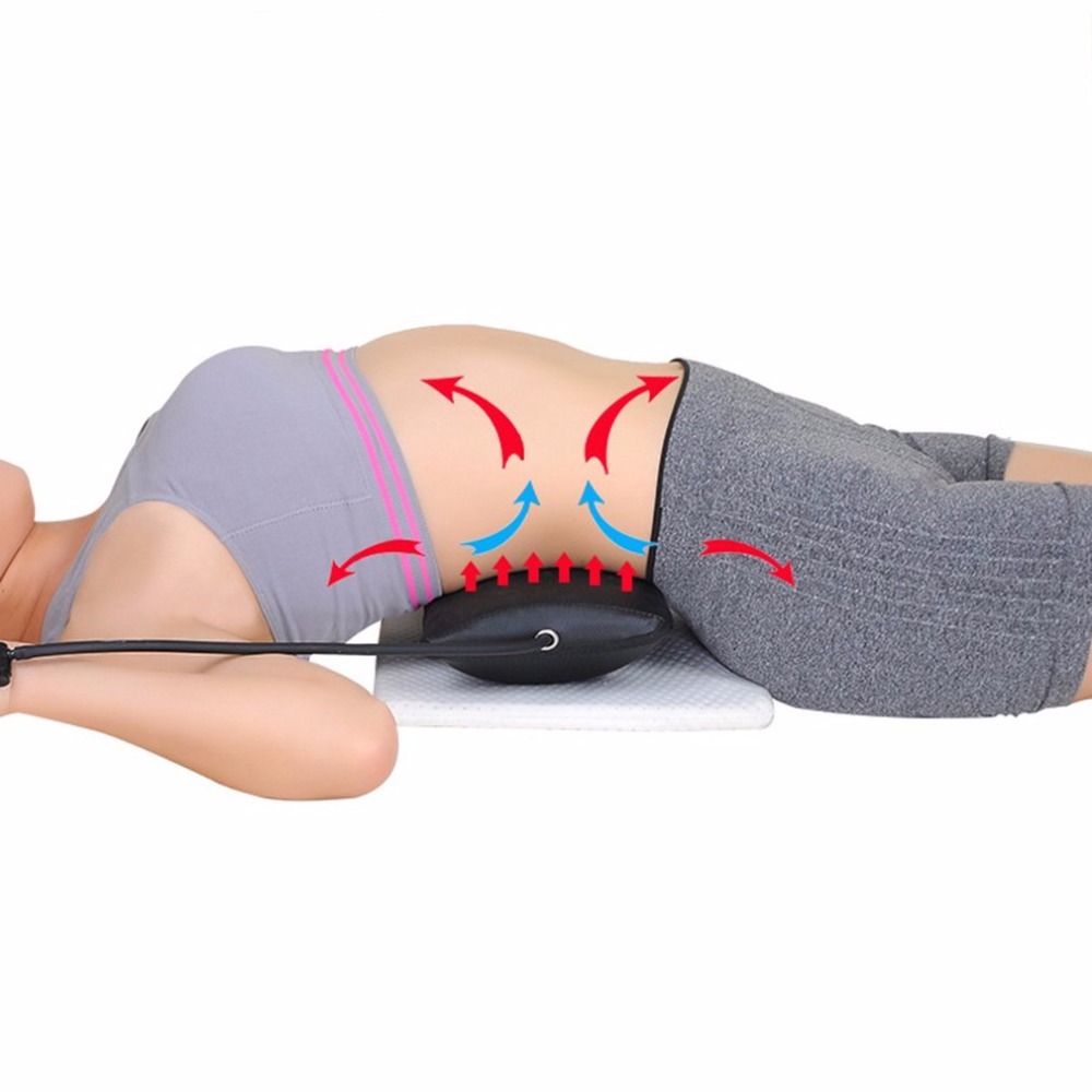 Manual Inflatable Spine Pain Relief Back Massage Cushion Lumbar Traction Stretching Device Waist Spine Relax Health Care