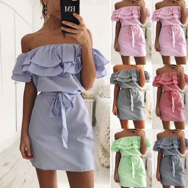 Explosion women's spring and autumn fashion ruffled stripes with belt slim dress, Pink
Explosion women's spring and autumn fashion ruffled stripes with belt slim dress, Pink
