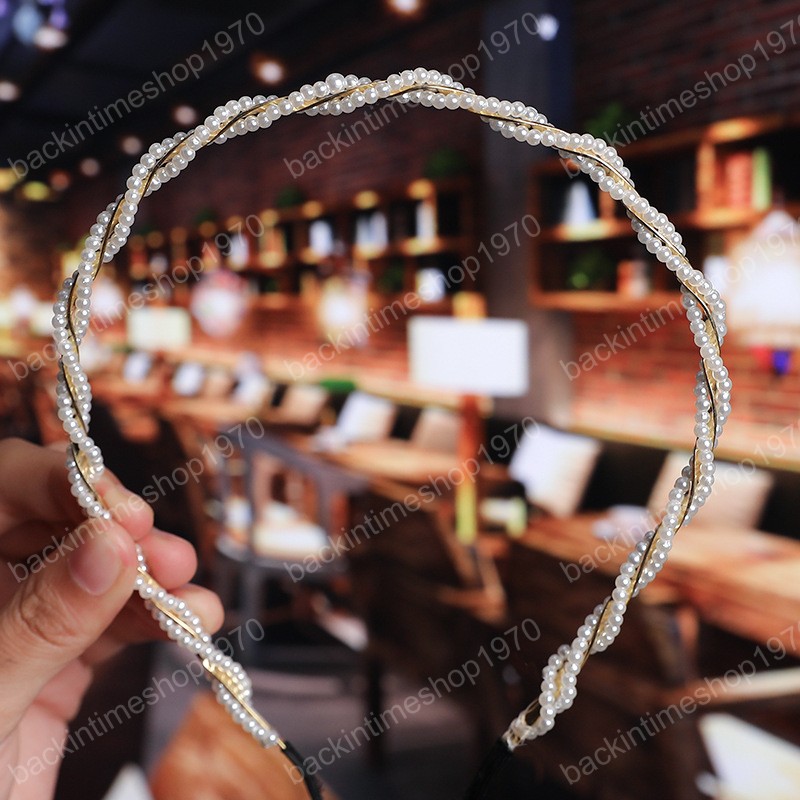 Handmade Pearl Fashion Hairband Headband Women Girls Hair Head Hoop Bands Accessories For Children Hairband Scrunchy Headdress