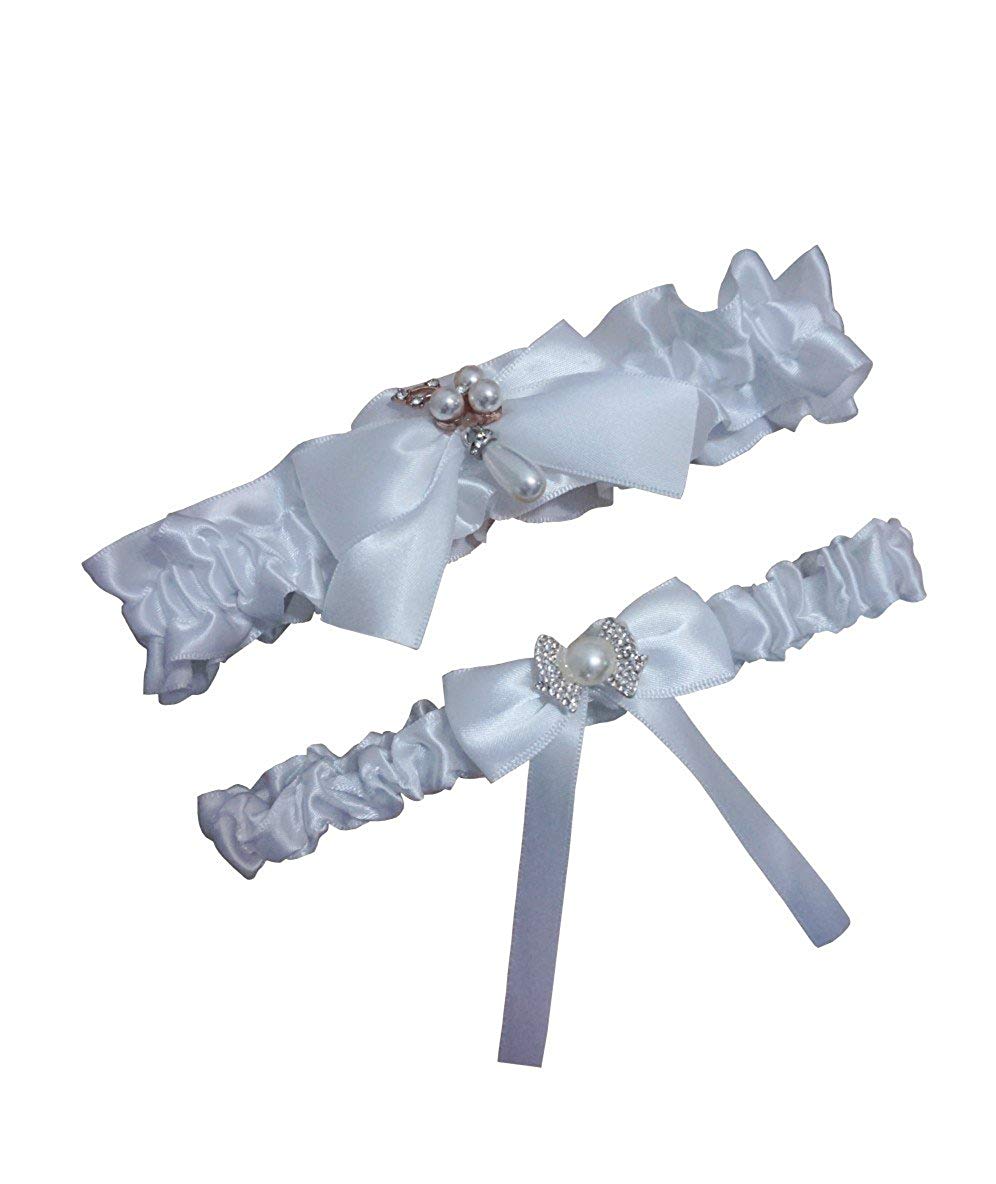 Bridal Garters Navy Blue Bow Satin Wedding Garters For Bride Beach Prom Set Wedding Garter Belts 2019 Free Size 14~23 inches Bulk Discount