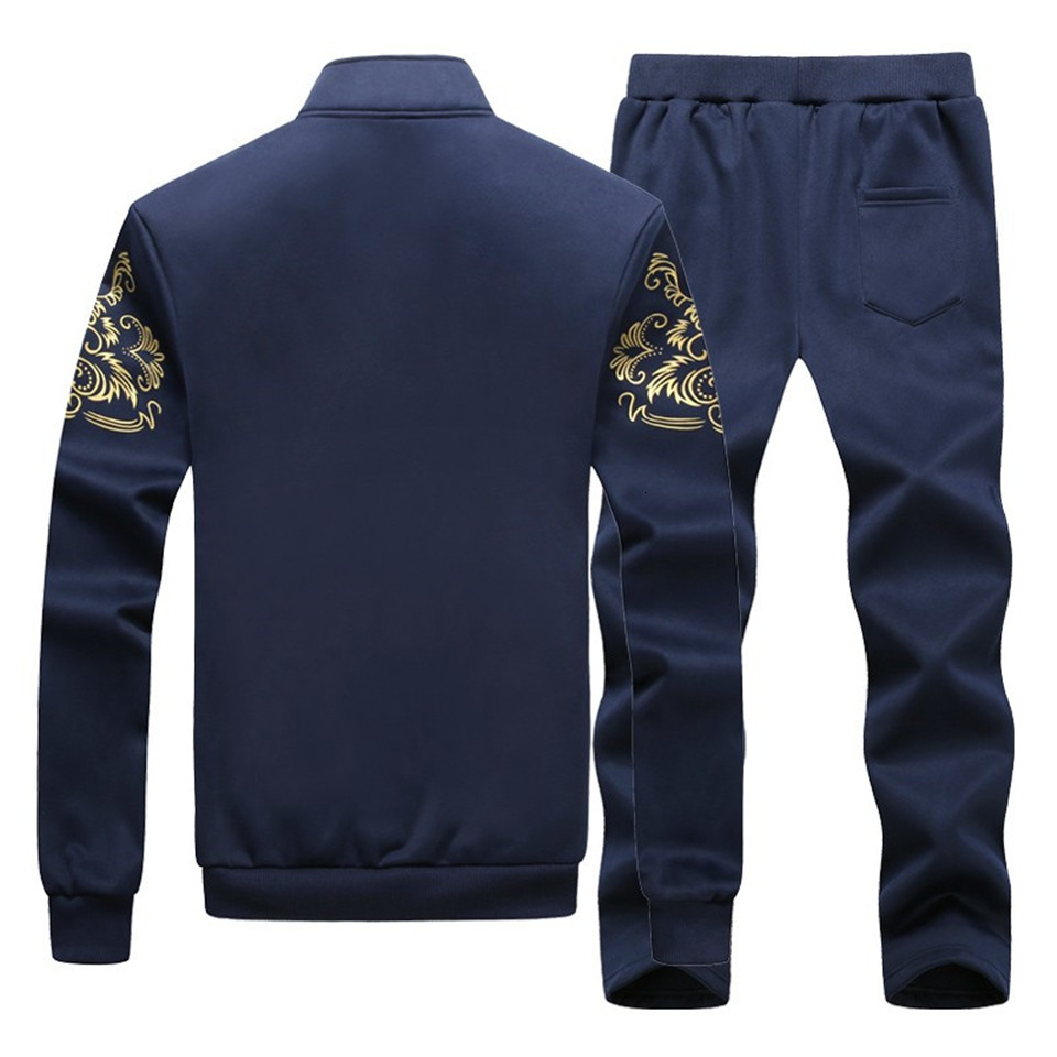 Men Tracksuit Sets Spring Autumn Clothing Jacket+Pants Sweatshirts 2 Piece Set Male Fashion Suit Coat Large Size 8XL 9XL T191019