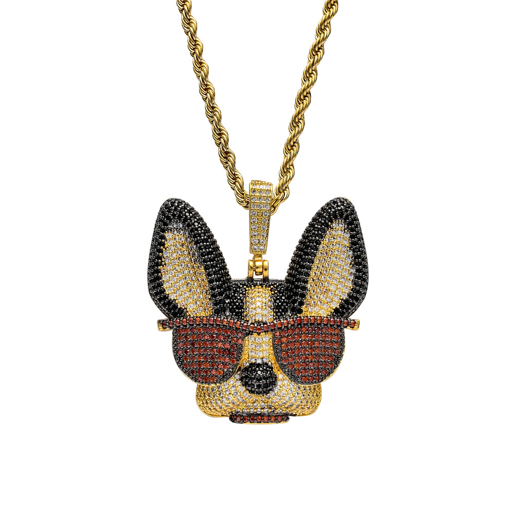 Brass CZ Large Witty dog with glasses Pendants Iced Out Hip Hop Necklace For Men And Women Party Jewelry Gift CN137
Brass CZ Large Witty dog with glasses Pendants Iced Out Hip Hop Necklace For Men And Women Party Jewelry Gift CN137