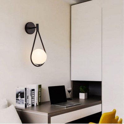 Nordic wall lamp postmodern contracted glass sitting room corridor balcony fashion creative stair bedroom bedside lamps