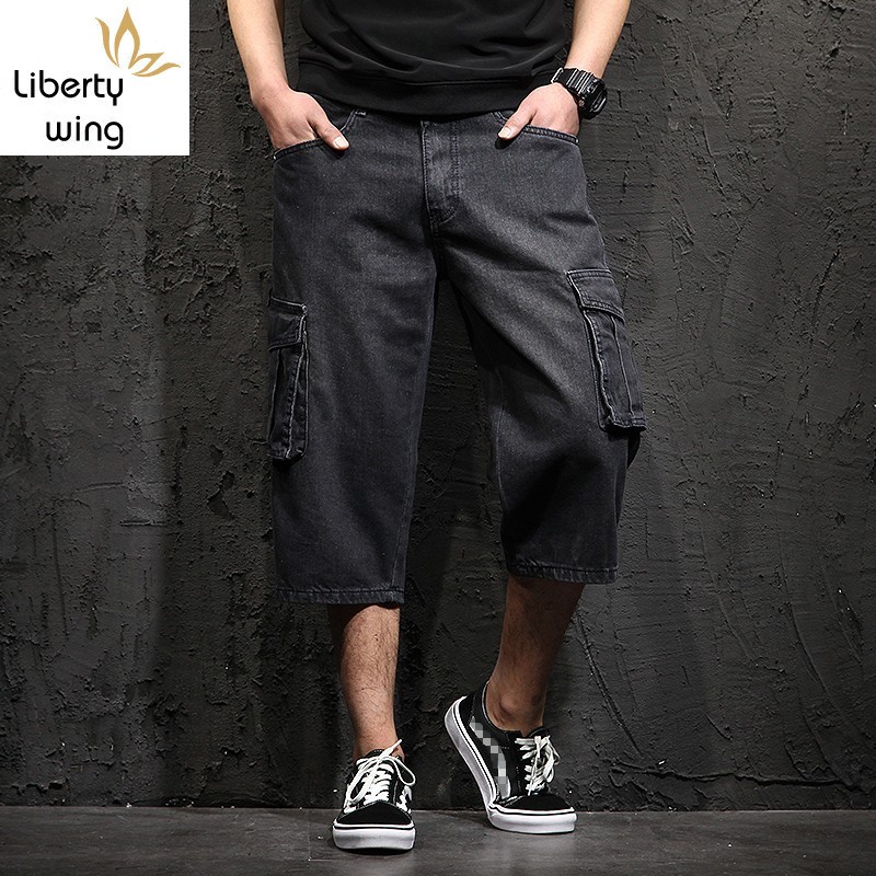 Casual Mens Jeans Men Summer Big Pockets Shorts Plus Size 48 Baggy Denim Trousers Male Calf Length Loose Fit Harem Pants
Casual Mens Jeans Men Summer Big Pockets Shorts Plus Size 48 Baggy Denim Trousers Male Calf Length Loose Fit Harem Pants