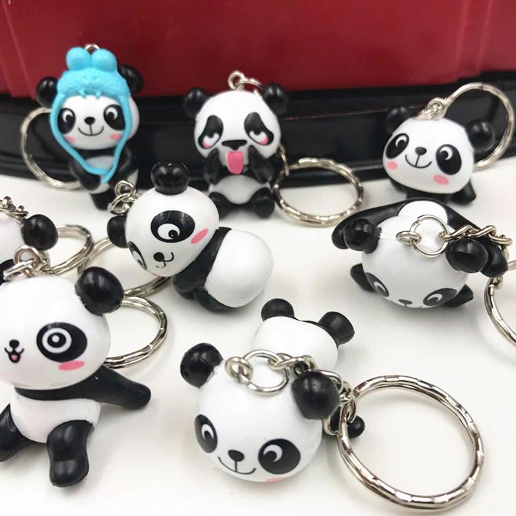Cute Cartoon Lovely Panda Keychain Car Key Chain Keyring Bag Phone Pendant Mix 24pcs/Lot Wholesale High Quality