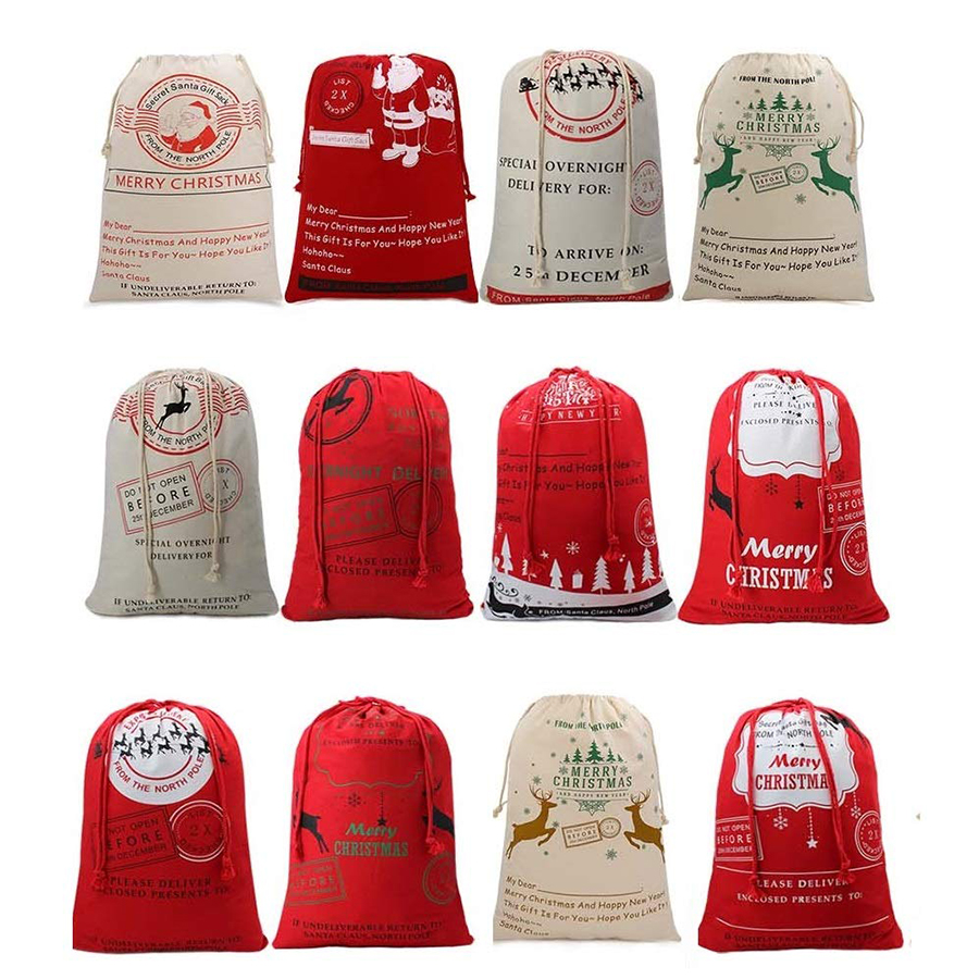 2020 New Christmas bags Large Canvas Monogrammable Santa Claus Drawstring Bag With Reindeers Monogramable Christmas Gifts Sack Bags
2020 New Christmas bags Large Canvas Monogrammable Santa Claus Drawstring Bag With Reindeers Monogramable Christmas Gifts Sack Bags