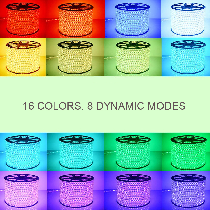 AC110V Led Strips 10M 50M 110V/220V High Voltage SMD 5050 RGB Led Strips Lights Waterproof & IR Remote Control Power Supply