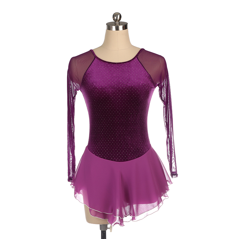 Tulle Long Sleeves Skating Dress Velvet Skating Competition Dress For Women Girls Ballet Leotard Stage Dance Wear Shiny BL4026, Purple
Tulle Long Sleeves Skating Dress Velvet Skating Competition Dress For Women Girls Ballet Leotard Stage Dance Wear Shiny BL4026, Purple