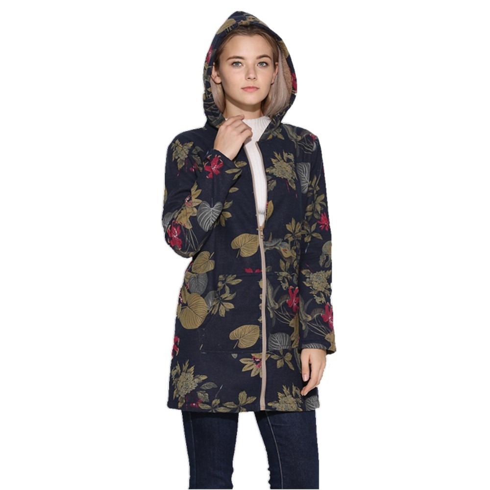 Autumn Winter Hooded Coat Women Warm Female Outwear Vintage Floral Print Hooded Pockets Retro Oversize Winter Jacket Women, Navy blue
Autumn Winter Hooded Coat Women Warm Female Outwear Vintage Floral Print Hooded Pockets Retro Oversize Winter Jacket Women, Navy blue