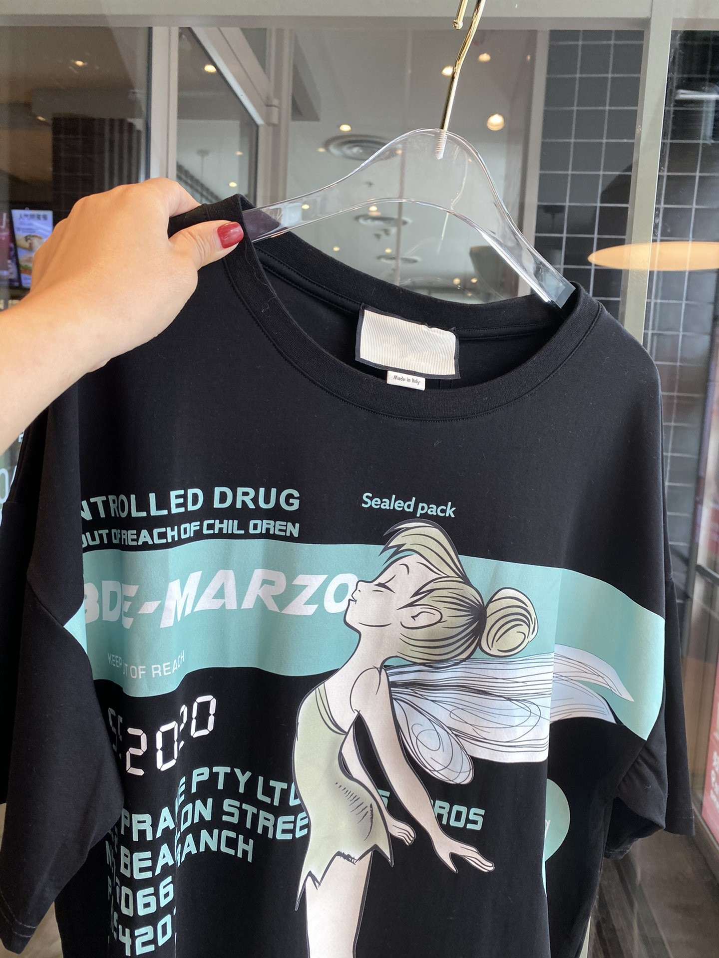 Spring/Summer 2020 High-end Quality Fashion Ladies Flower Fairy Elf Illustration Series Short Sleeve T-shirt S-L