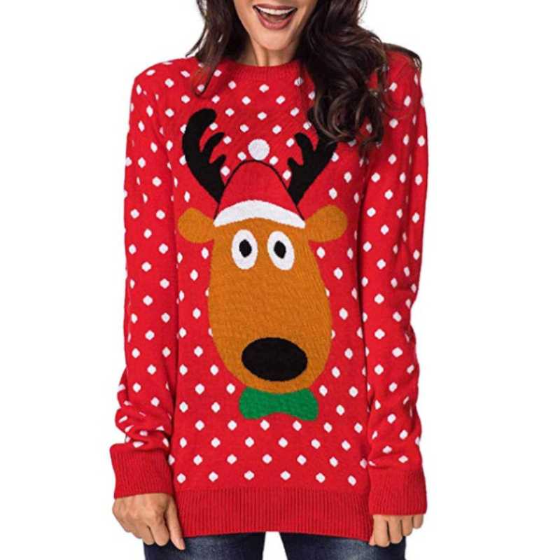 2020 Vintage O Neck Contrast Color Deer Sweater Red Retro Woman Long Sleeve Knitted Pullover Knitwear Christmas Red
2020 Vintage O Neck Contrast Color Deer Sweater Red Retro Woman Long Sleeve Knitted Pullover Knitwear Christmas Red