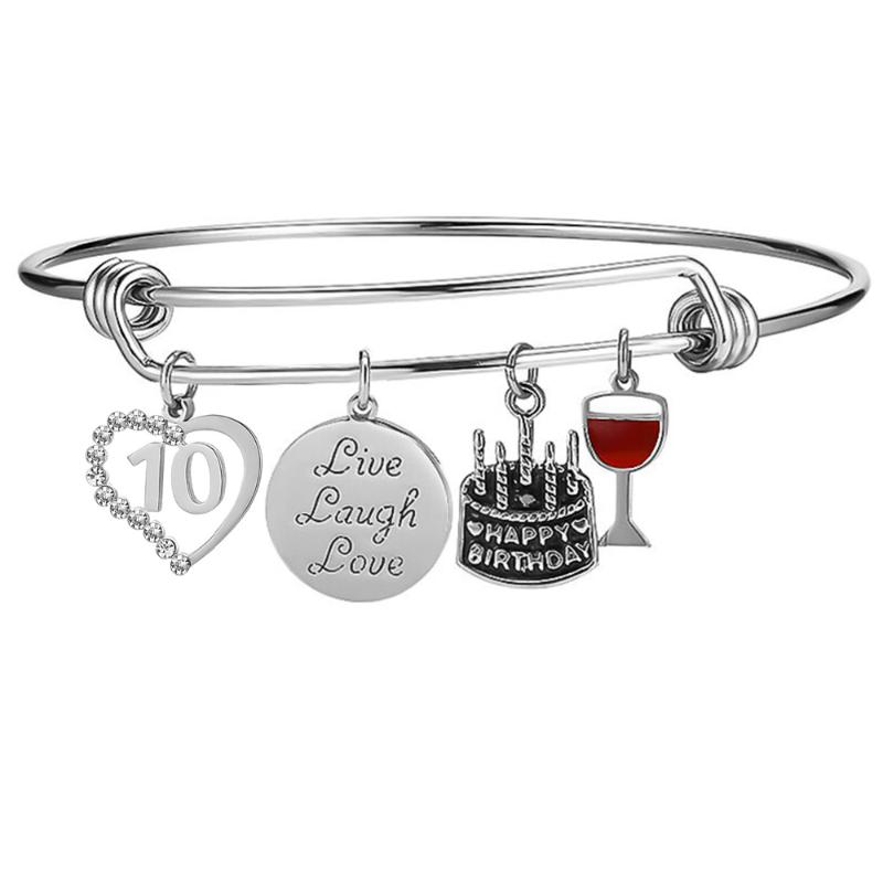 Senfai Birth Year 10 to 99 Number Heart Stainless Steel Adjustable Bangle Best Birthday Gift for Women Wire Bracelet
Senfai Birth Year 10 to 99 Number Heart Stainless Steel Adjustable Bangle Best Birthday Gift for Women Wire Bracelet