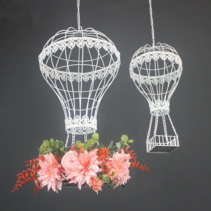 celebration prop wedding birthday party stage ceiling decor wedding flower vase holder drop ornament decor ceiling hanging hotair balloon