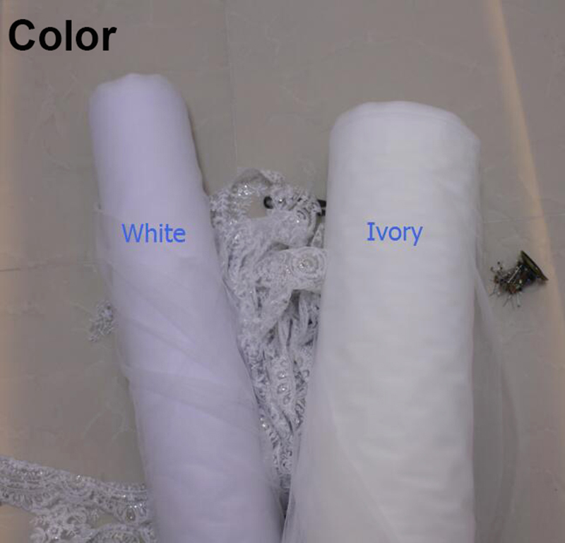 Fashion New 3M Two Layers Cover Face Cathedral Length Bridal Ribbon Edge Veils With Comb White Ivory Custom Made Wedding Veil