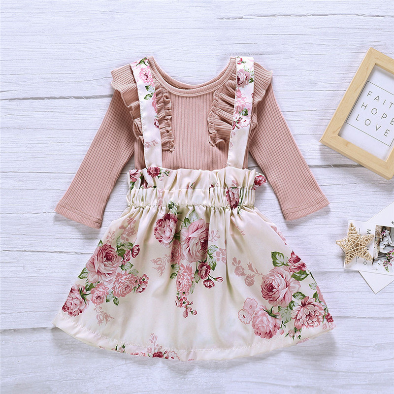 Toddler Baby Girls Long Sleeve Solid Tops+Floral Print Suspender Skirts Outfits vetement enfant fille #4J26, As pic
Toddler Baby Girls Long Sleeve Solid Tops+Floral Print Suspender Skirts Outfits vetement enfant fille #4J26, As pic