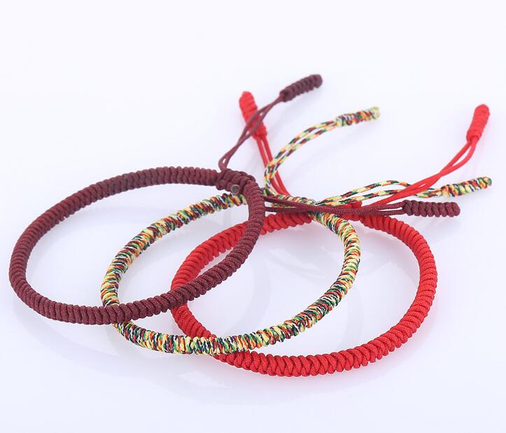 Handmade Red Rope Tibetan Bracelets Tibetan Buddhist Love Lucky Charm Knots Woven Bracelets Jewelry Accessories GB1607
