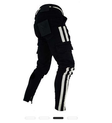Men's Jeans Multi-pockets Zipper Skinny Europe And America Side Webbing Men'S Wear1