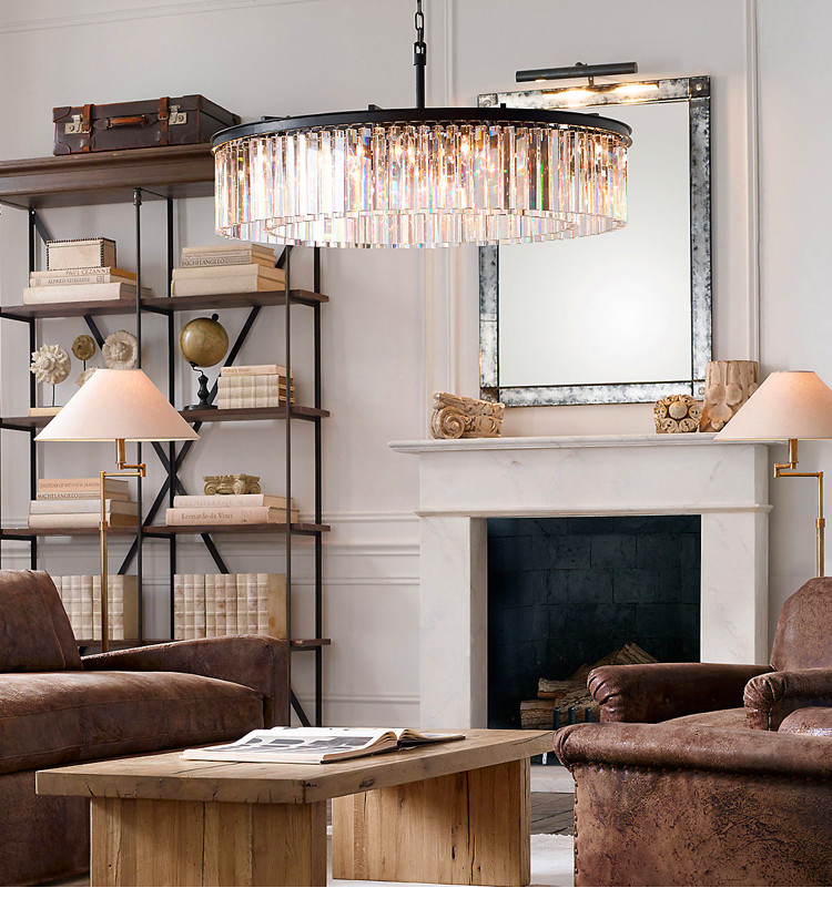 Luxurious Crystal Hanging Lamps Fixture Round Chandelier Luminaire Drop Lamp for Living Dining room Restaurant Cafe