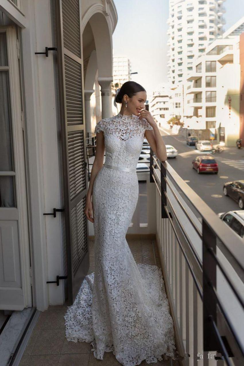 Vino Mermaid Julie Dresses with Short Jacket Sweetheart Sweep Train Full Lace Applique Bohemian Wedding Dress Bridal Gowns Vestidos