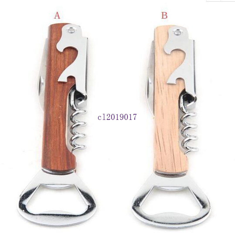 Stainless Steel Hand-Held Deluxe Bottle Opener Wood Handle Wine Opener Corkscrew Double Hinged Waiters Wine Bottle Opener
Stainless Steel Hand-Held Deluxe Bottle Opener Wood Handle Wine Opener Corkscrew Double Hinged Waiters Wine Bottle Opener