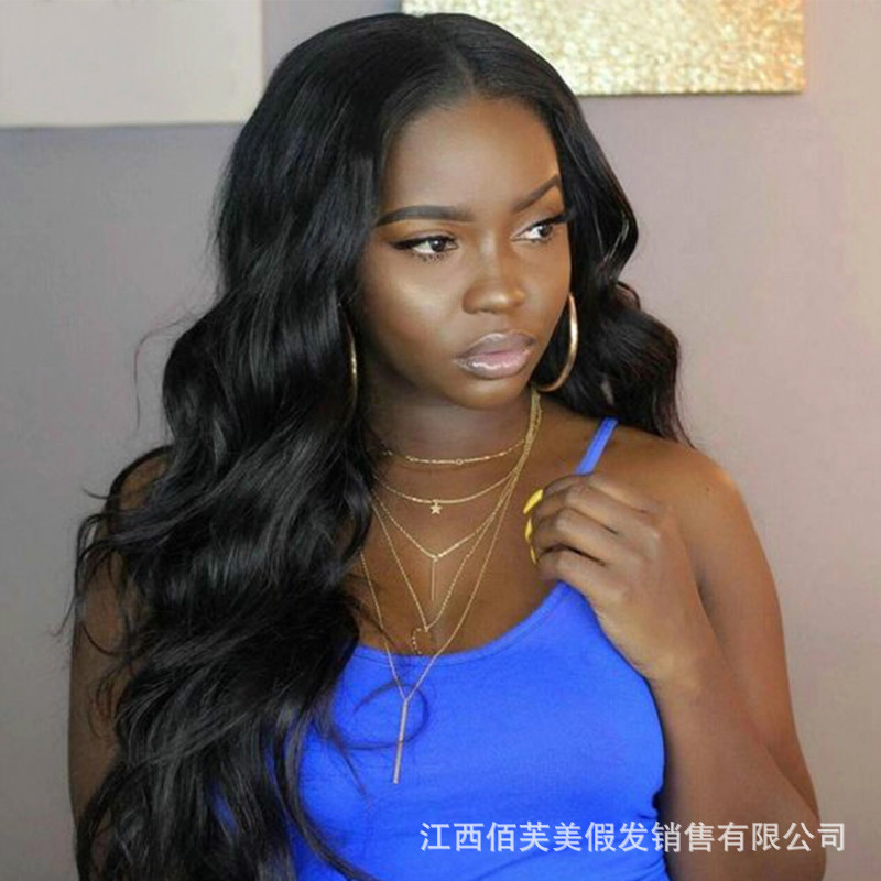 Wig Spot chemical fiber lace headgear wig womens African fashion womens wig half hook long curly hair