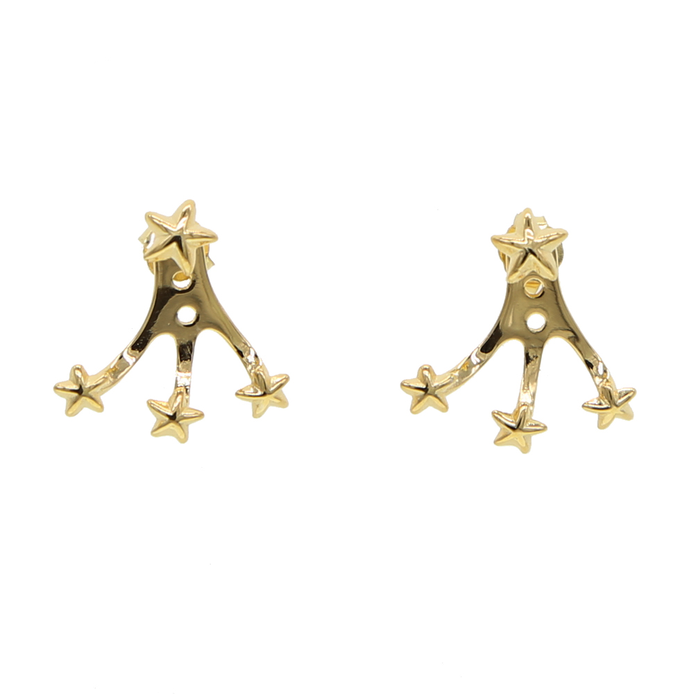 2019 summer beach sea star earring double sided jacket design 925 sterling silver simple jewelry