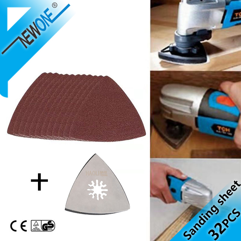NEWONE 32pcs/set (60,120,180,240# each 8)Triangle Sandpaper Electric Saw Blade Multifunction Power Tool For Metal Woodworking
NEWONE 32pcs/set (60,120,180,240# each 8)Triangle Sandpaper Electric Saw Blade Multifunction Power Tool For Metal Woodworking