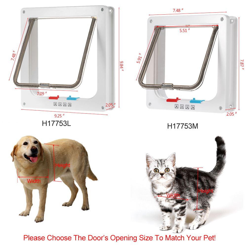 4-Way Locking Pet Door W/ Smart switches keep the house door Cat Puppy Dog Supplies Lock Lockable Safe Flap Gates go in/out free
4-Way Locking Pet Door W/ Smart switches keep the house door Cat Puppy Dog Supplies Lock Lockable Safe Flap Gates go in/out free