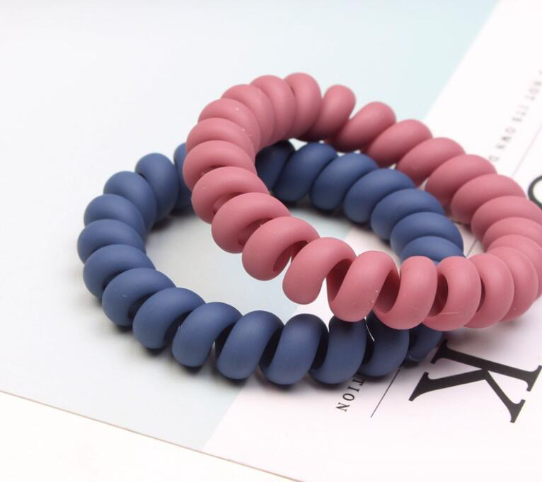 Women Telephone Wire cord hair tie Elastic Hair Bands ring Girls Accessories Rubber Band Headwear Spiral Shape Hair Ties 100pcs Free Ship