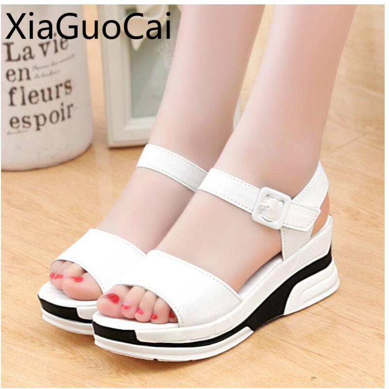 Thick Heels Summer White Women Casual Sandals Buckle Strap Platform Ladies Sandals Fashion Women Wedges Flat, Black
Thick Heels Summer White Women Casual Sandals Buckle Strap Platform Ladies Sandals Fashion Women Wedges Flat, Black