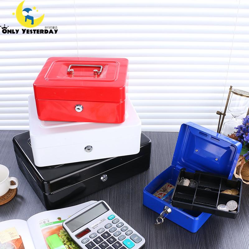Safe Large Money Box Coin Piggy Bank Lockable Metal Saving Cash Box With Coins Tirelire Chat Jewelry Storage Key 4 Color