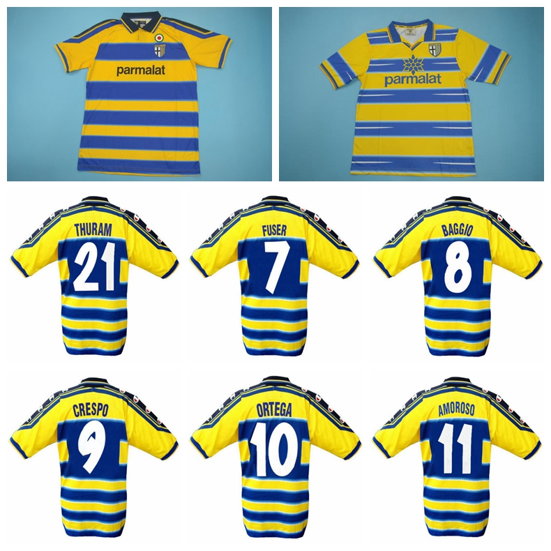 1998 1999 2000 Retro Parma Jersey Vintage Soccer 9 CRESPO 21 THURAM 1 BUFFON 10 ORTEGA 8 BAGGIO Men Football Shirt Kits, Yellow
1998 1999 2000 Retro Parma Jersey Vintage Soccer 9 CRESPO 21 THURAM 1 BUFFON 10 ORTEGA 8 BAGGIO Men Football Shirt Kits, Yellow