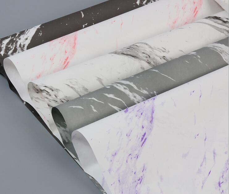Marble Packaging Paper Marble Painting Gift Wrapping Paper Flower Packaging Paper Package Material DIY crafts supplies