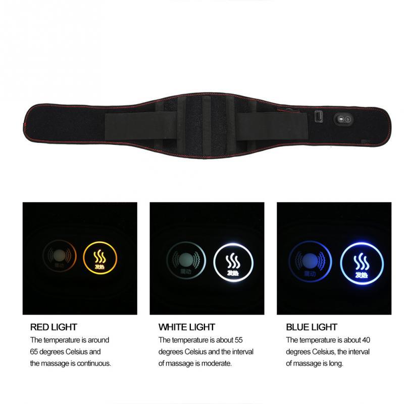 Electric Heating Vibration Abdomen Waist Support Warm Massage Brace Belt Heated Waist Belt Band