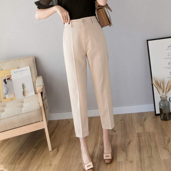 Autumn harem pants women 2020 summer ankle-length work pants female straight slit trousers business suit pantalones mujer AQ426, Beige
Autumn harem pants women 2020 summer ankle-length work pants female straight slit trousers business suit pantalones mujer AQ426, Beige