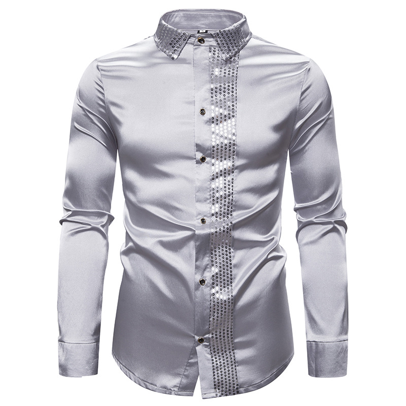 Shiny Silver Sequin Glitter Embellished Slim Fit Shirt Men 2020 Brand New Mens Dress Shirts Wedding Party Casual Male Shirt, Black
Shiny Silver Sequin Glitter Embellished Slim Fit Shirt Men 2020 Brand New Mens Dress Shirts Wedding Party Casual Male Shirt, Black