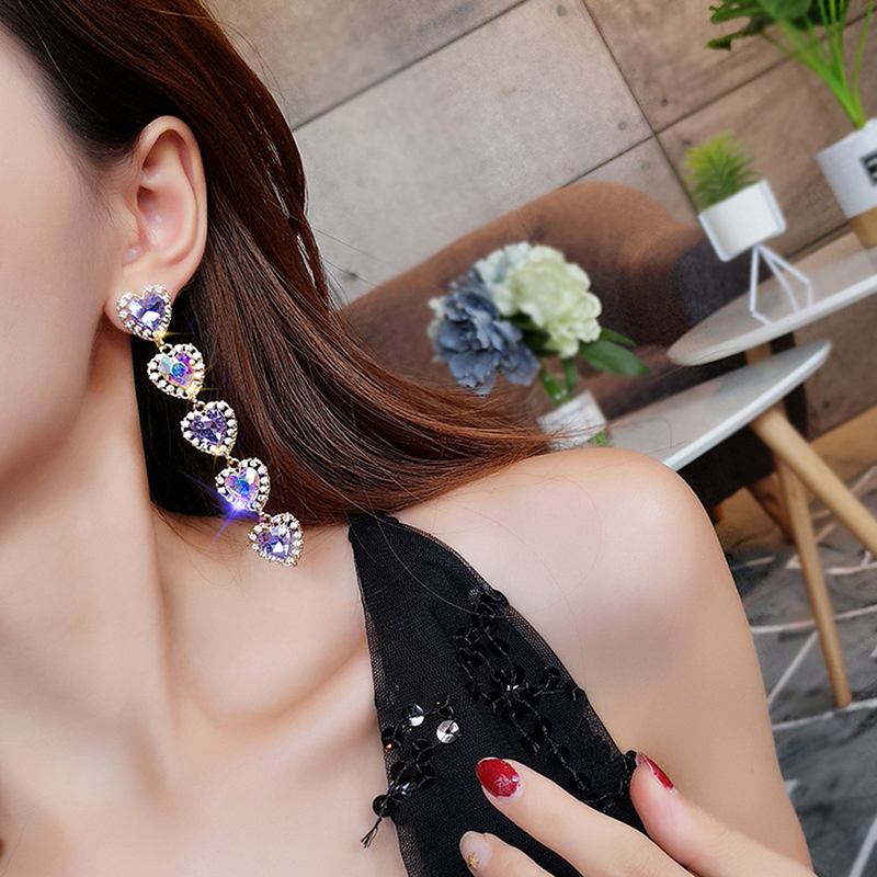 Dangle & Chandelier Long Earrings Female Fashion String Violet Crystal Heart Full Of Rhinestone Teardrop Girl Woman Purple Earings
Dangle & Chandelier Long Earrings Female Fashion String Violet Crystal Heart Full Of Rhinestone Teardrop Girl Woman Purple Earings