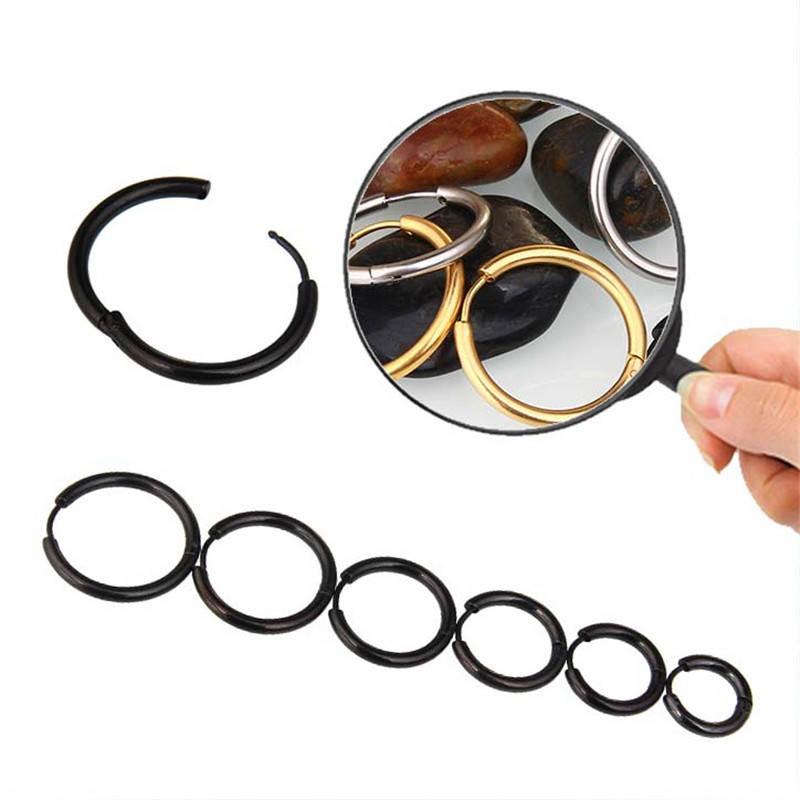 Anti Allergy Stainless Steel Hoop Earrings Hinged Hoop Huggie Piercing Earrings Cartilage Earring Women Mens Circle Earing Ear Rings Fashion Jewelry
