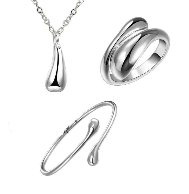 High grade 925 sterling silver Drops suit jewelry sets DFMSS331 brand new Factory direct sale 925 silver necklace bracelet ring