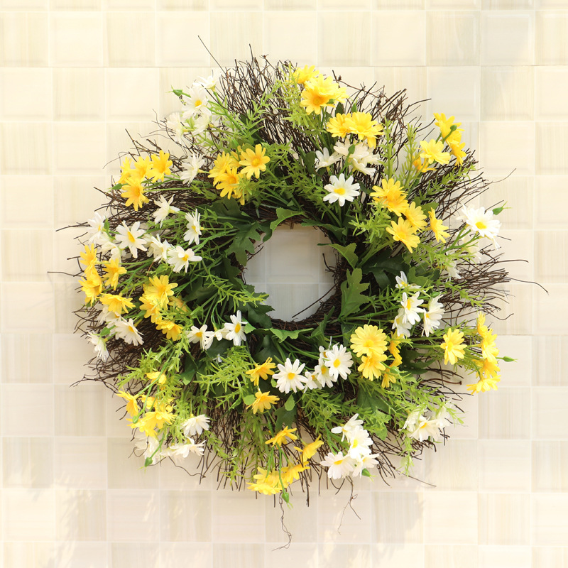 Children's Room Wall Ornaments Yellow and White Floral Artificial Flower Rustic Daisy Silk Flower Wreath Farmhouse Wall Decor, 30cm
Children's Room Wall Ornaments Yellow and White Floral Artificial Flower Rustic Daisy Silk Flower Wreath Farmhouse Wall Decor, 30cm