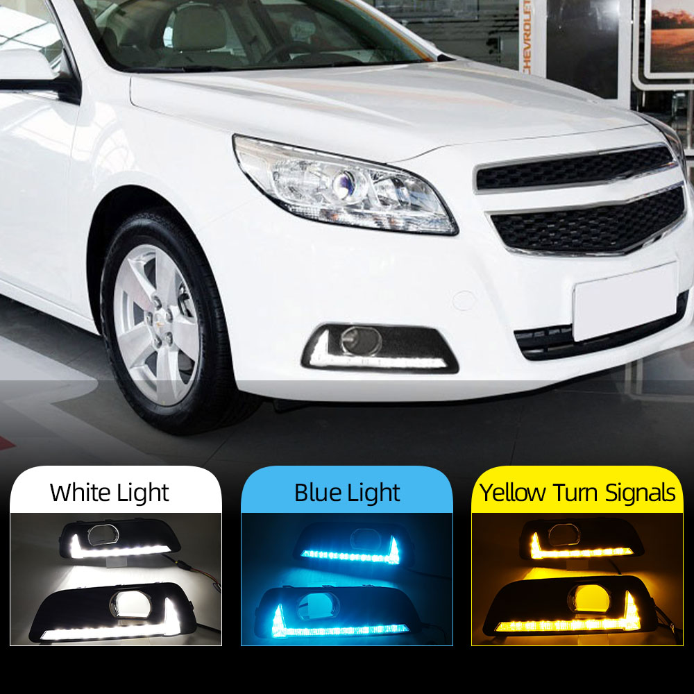 

2Pcs LED Daytime Running Lights DRL Fog Lamp for Chevrolet chevy Malibu 2011 2012 2013 2014 2015 With Yellow Signal