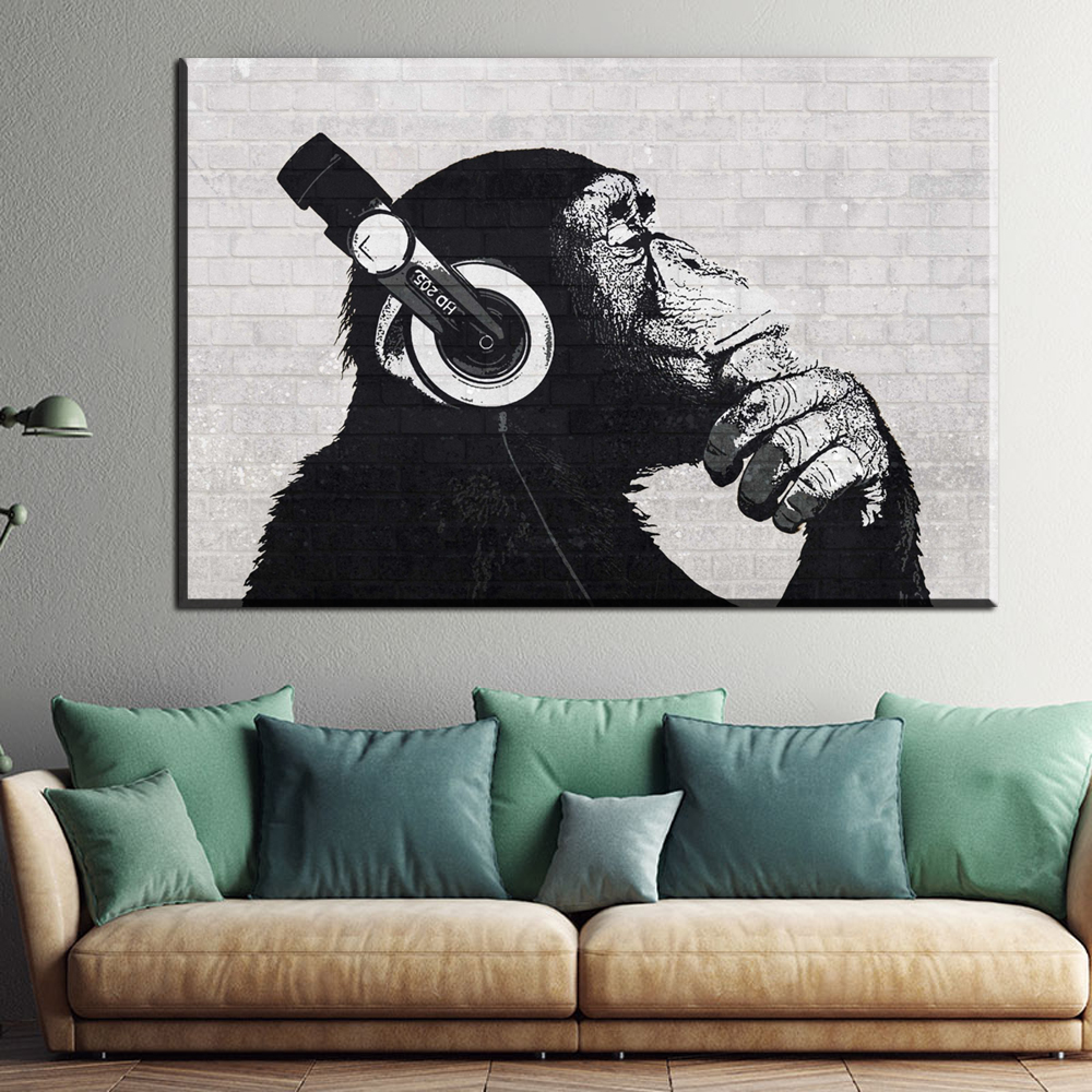 Oil Painting On Canvas Steez Monkey Headphone Home Decoration Large Picture Art For Livingroom Wall Decor 191006
Oil Painting On Canvas Steez Monkey Headphone Home Decoration Large Picture Art For Livingroom Wall Decor 191006
