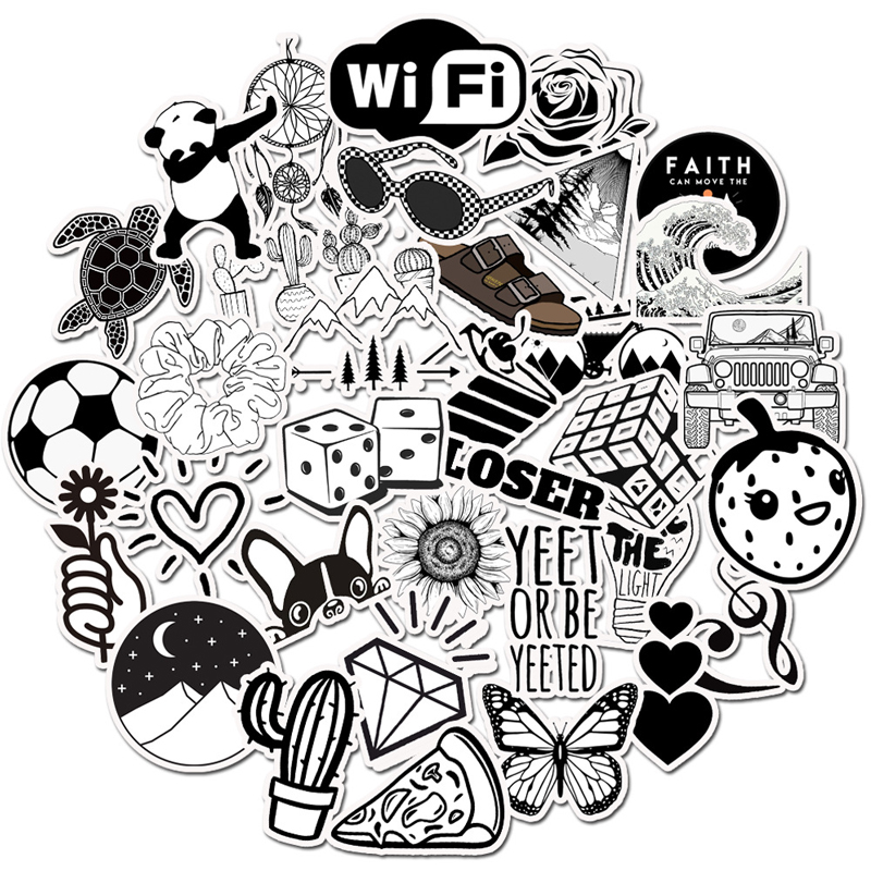 50pcs/Set Black and White New Cartoon PVC Toys Cool Stickers For Kids Children Luggage Notebook Laptop Sticker Football Car-Styling, Mixed
50pcs/Set Black and White New Cartoon PVC Toys Cool Stickers For Kids Children Luggage Notebook Laptop Sticker Football Car-Styling, Mixed