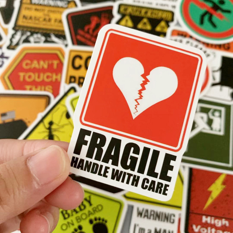 Warning Stickers Danger Banning Signs Reminder Waterproof Decal PVC Sticker for Laptop Motorcycle Luggage Snowboard Car