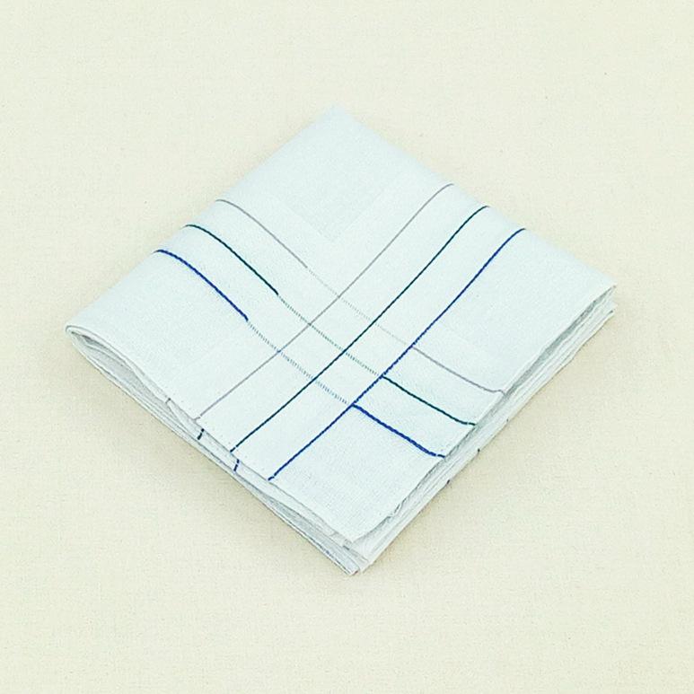 43 * 43CM White Navy Men's Handkerchief Cotton Handkerchief Middle-aged Men's Square