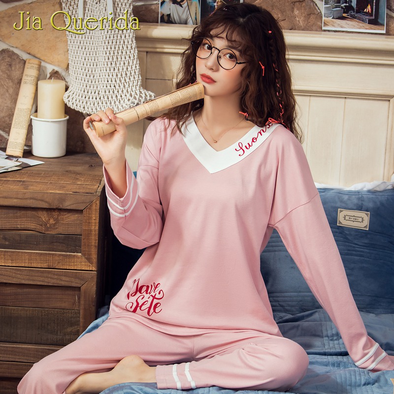 Loungewear Woman Pijama Lingerie Pink Pyjama Suit V-Neck Print Full Length Autumn Cotton Womens Clothes Kawaii Women Pajamas Set, Beige
Loungewear Woman Pijama Lingerie Pink Pyjama Suit V-Neck Print Full Length Autumn Cotton Womens Clothes Kawaii Women Pajamas Set, Beige
