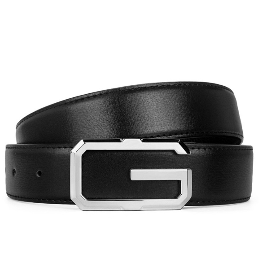 Business Fashion Belts Mens Belt Man Brand Letters Smooth Buckle Belts Width 3.4cm 4 Colors Option Highly Quality